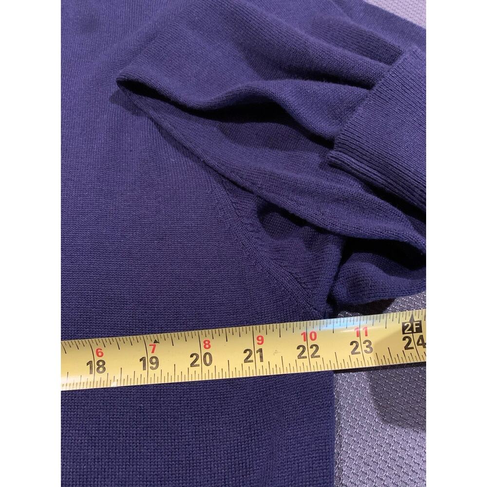 Masters Clubhouse Collection Navy Blue V-Neck Sweater XL Silk Blend Golf - Picture 6 of 8
